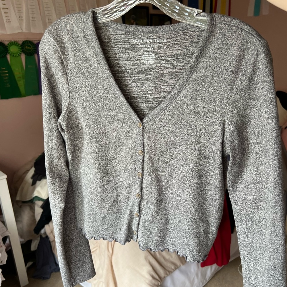 American eagle button sweater